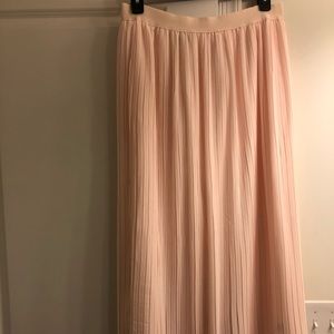Floor length accordion skirt- peach/ light pink